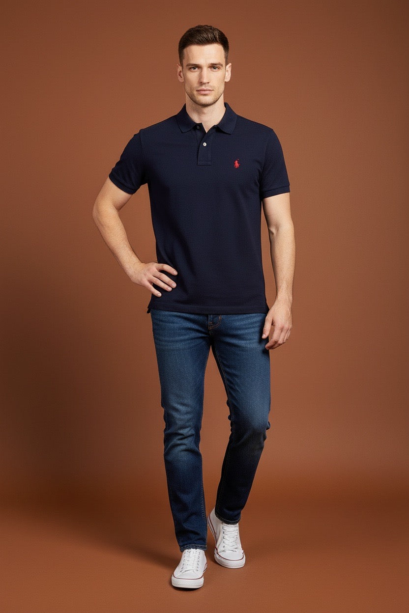 muska-teget-polo-majica-kratkih-rukava