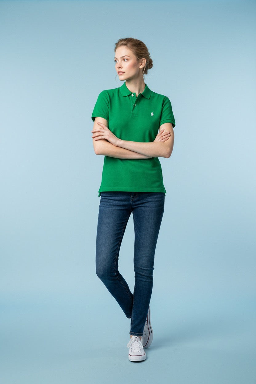 zenska-zelena-polo-majica-kratkih-rukava