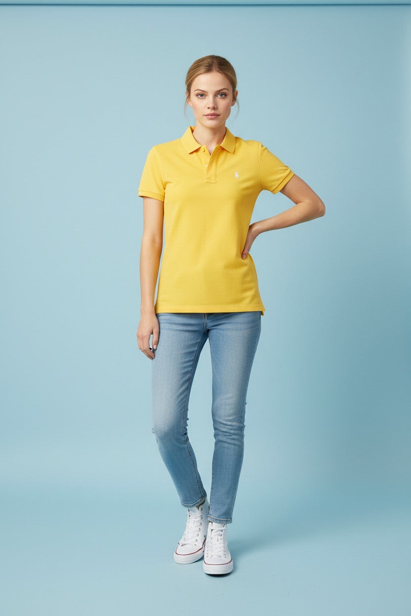 zenska-zuta-polo-majica-kratkih-rukava